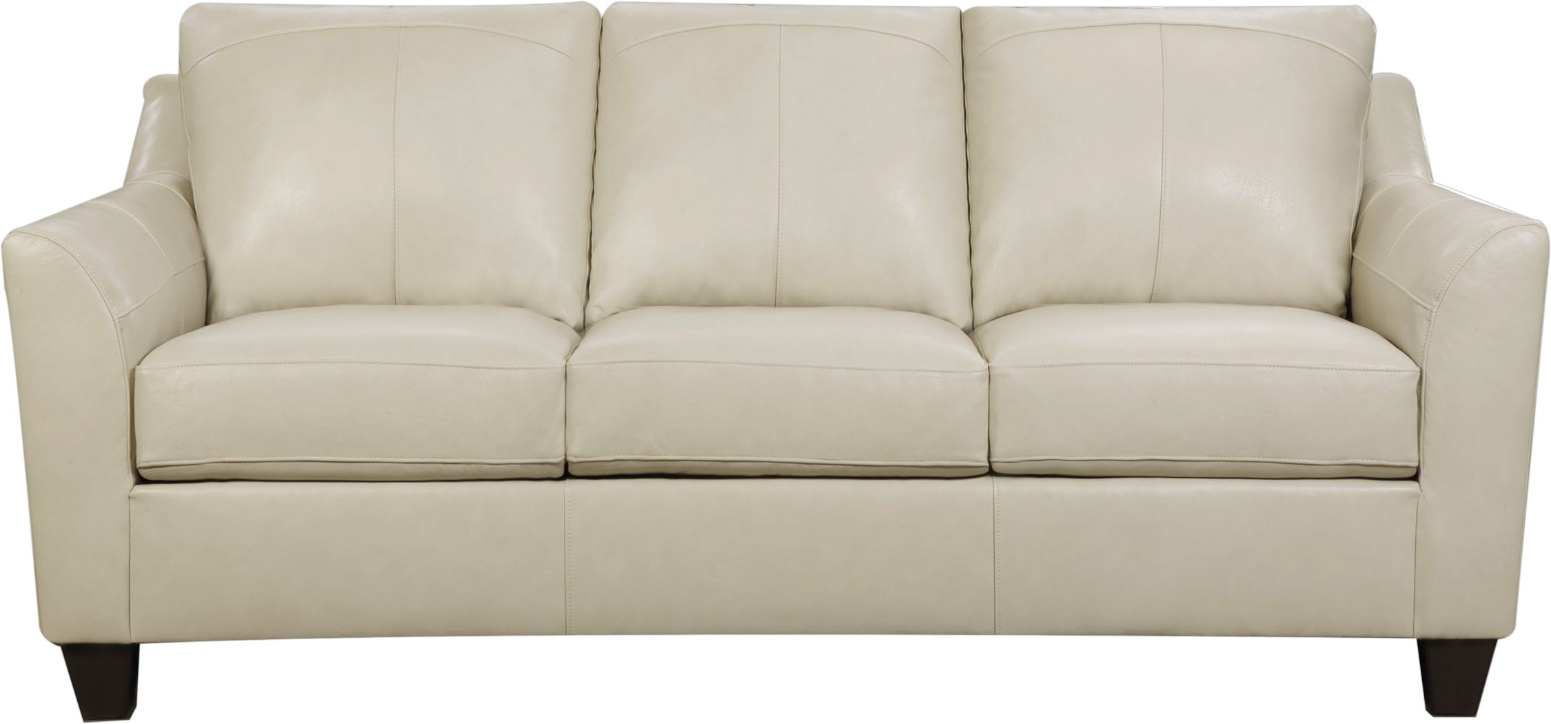 cream colored leather sleeper sofa