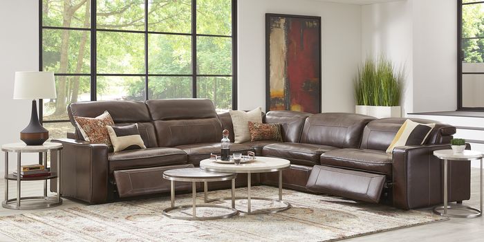 brown reclining sectional