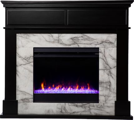 Tetbury I Black 46 in. Console With Electric Fireplace