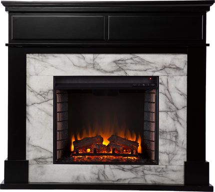 Tetbury II Black 46in. Console With Electric Log Fireplace
