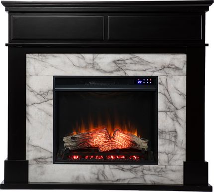 Tetbury III Black 46 in. Console With Touch Panel Fireplace
