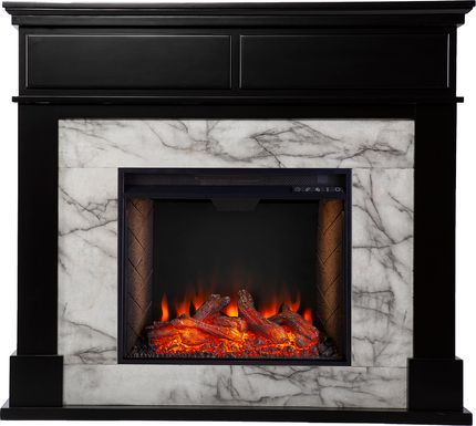 Tetbury IV Black 46 in. Console With Smart Electric Fireplace