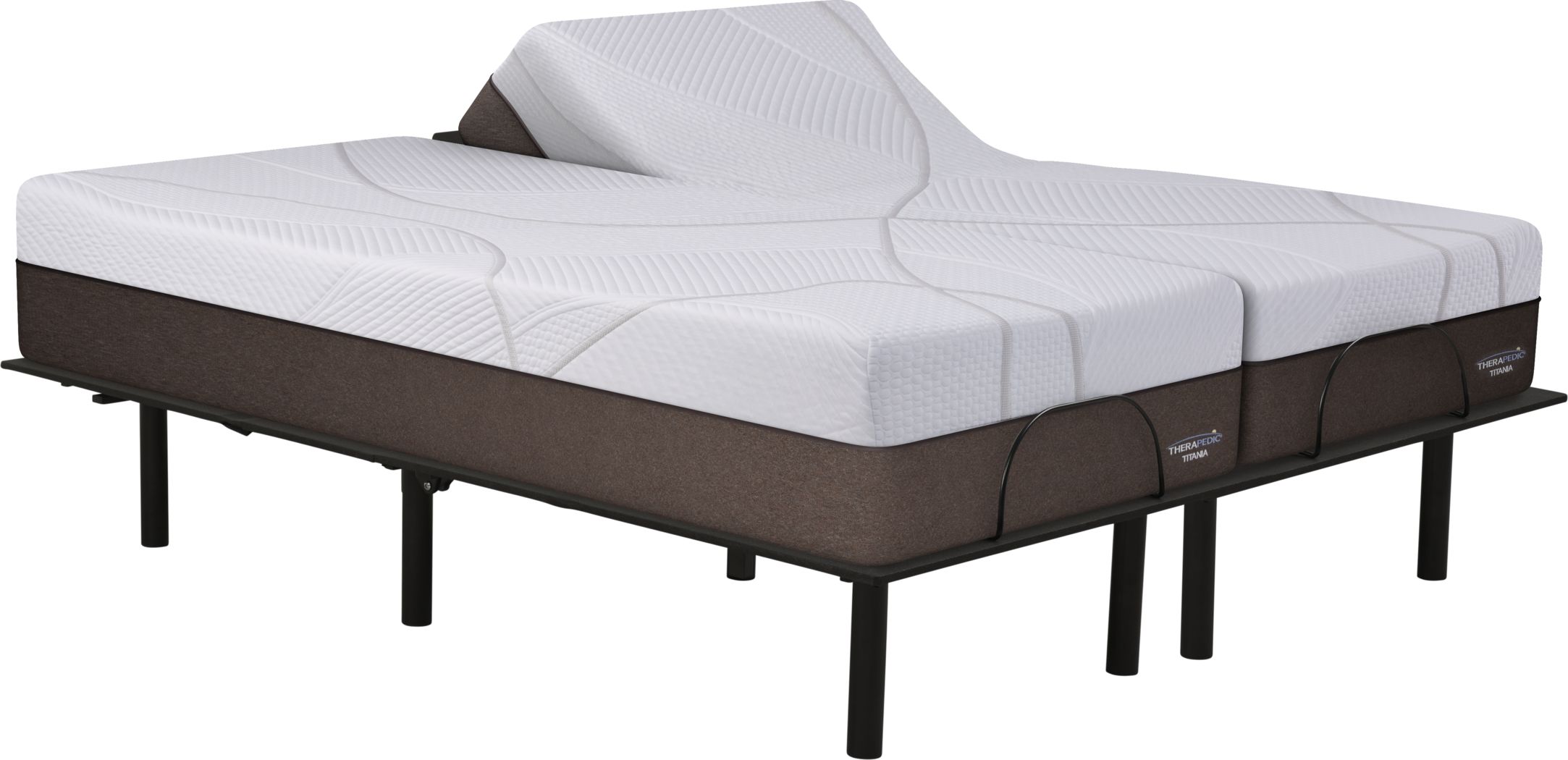 Therapedic Titania Split King Mattress with RTG Sleep 2000 Adjustable Base Rooms To Go