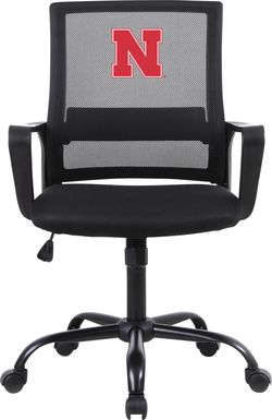 Tough Match NCAA University of Nebraska Black Desk Chair