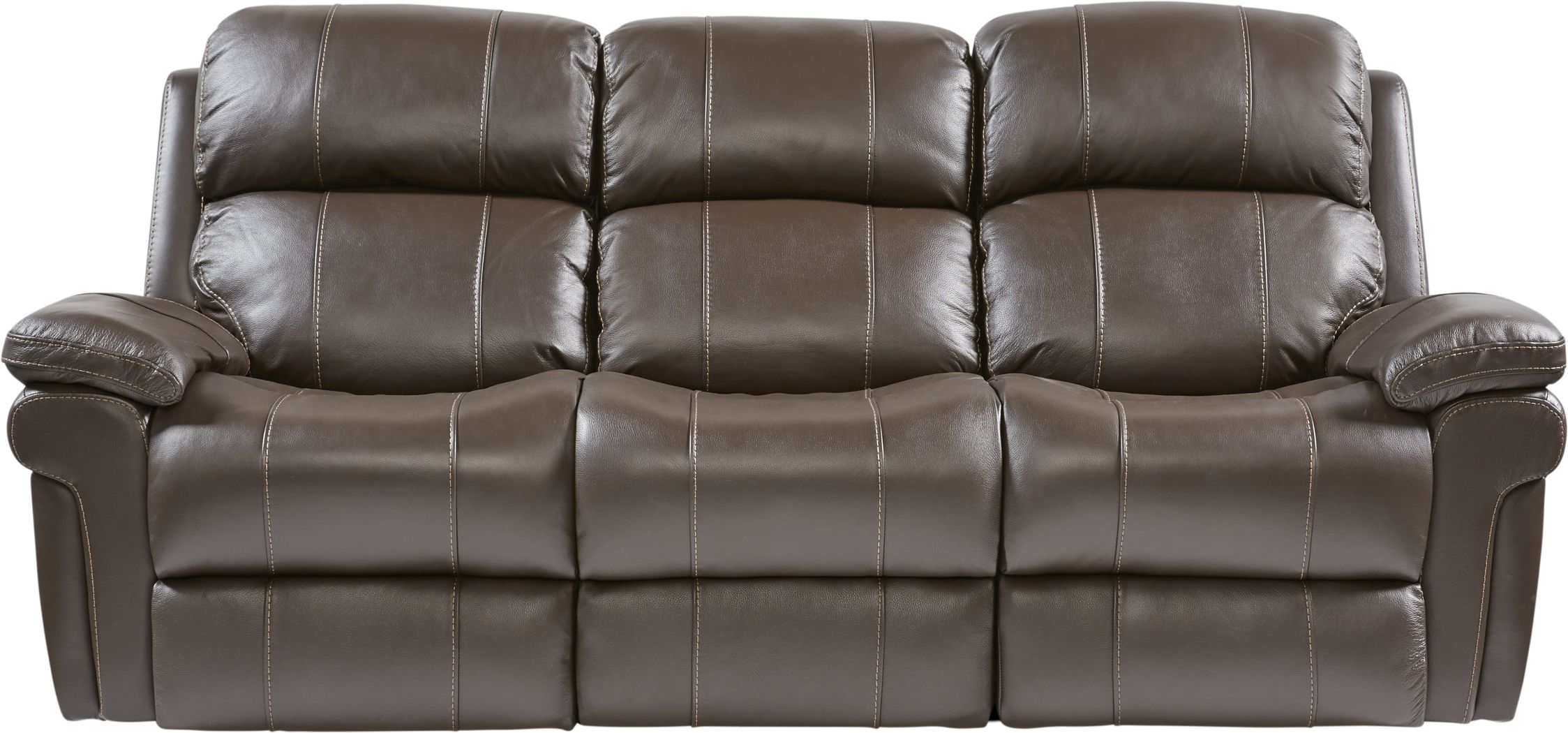 trevino chocolate leather reclining sofa