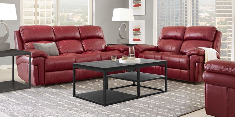 Red Leather Living Room Furniture Sets, Red Leather Sofa Sets