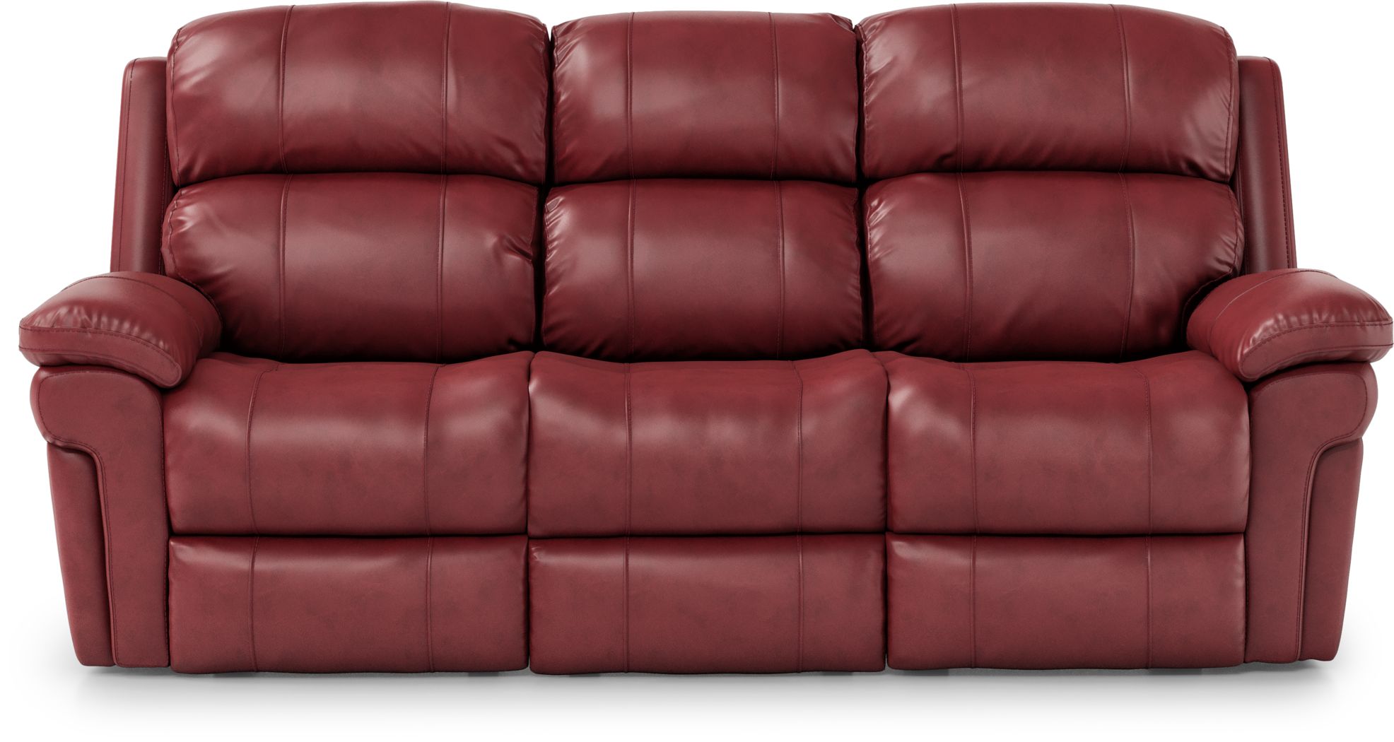 Trevino Place Burgundy Leather Dual Power Reclining Sofa - Rooms To Go