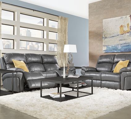 Gray Living Room Sets Silver Slate, Gray Leather Living Room Furniture