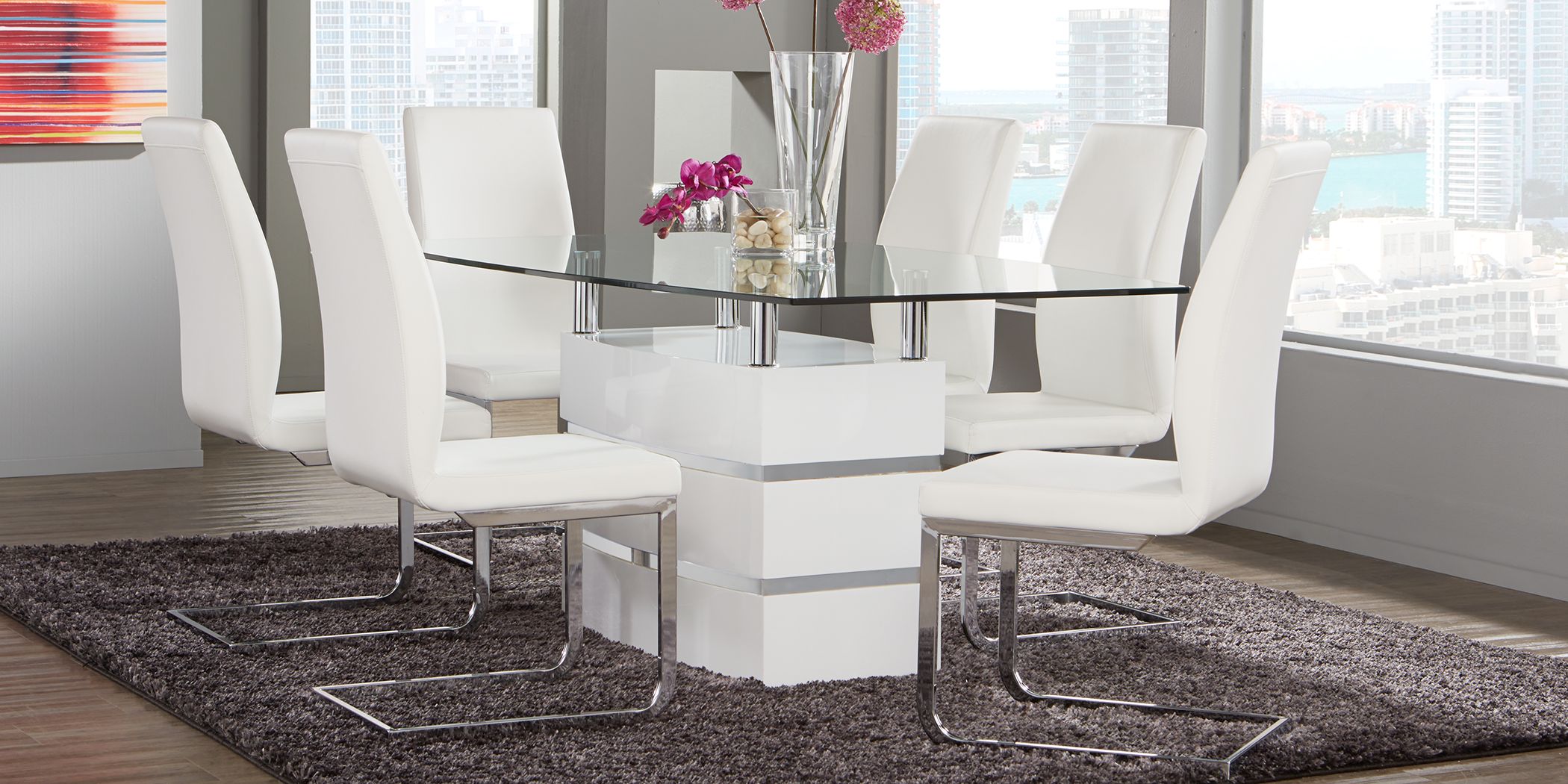 Tria White 5 Pc Rectangle Dining Room, Rooms To Go Dining Table