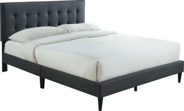 Tubae Charcoal Upholstered King Bed