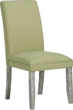 Tulip Green Side Chair with Gray Legs