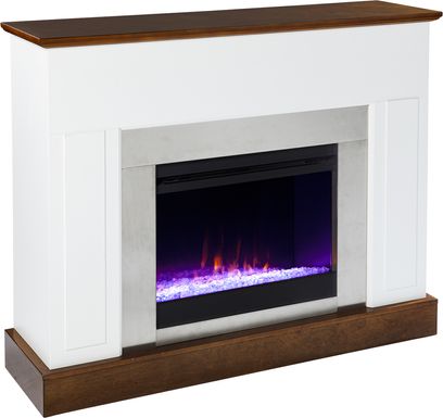 Tullamore II White 50 in. Console With Electric Fireplace