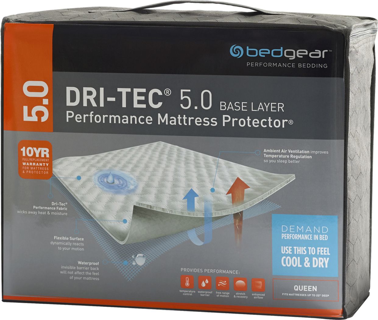 Performance BEDGEAR DriTec 5.0 Twin Mattress Protector Rooms To Go