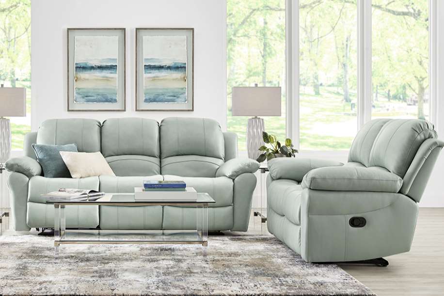 non-power reclining grey living room set  