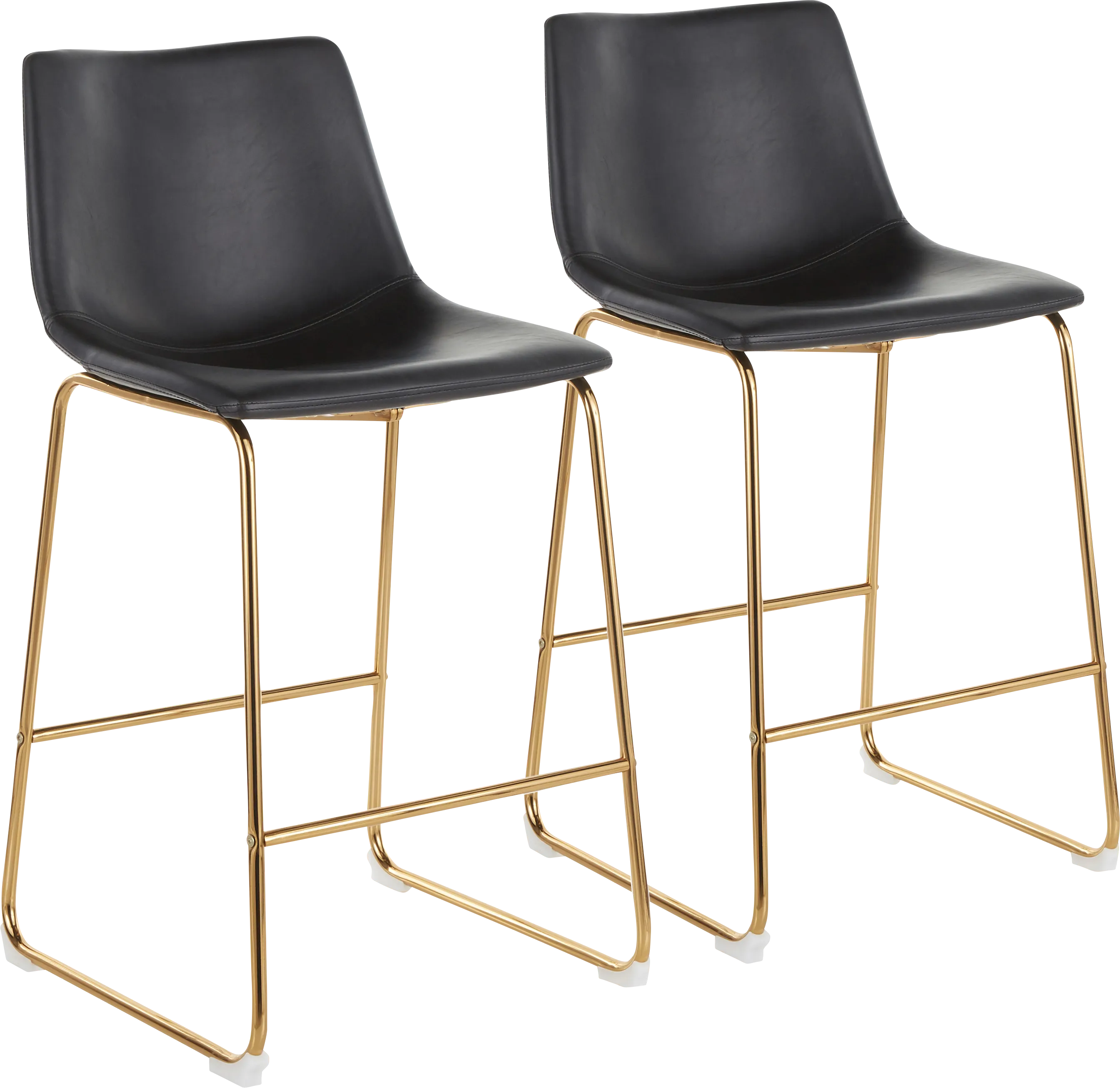 Dryades Black Counter Height Stool, Set of 2 - Thumbnail - Image 1