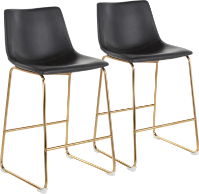 Dryades Black Counter Height Stool, Set of 2
