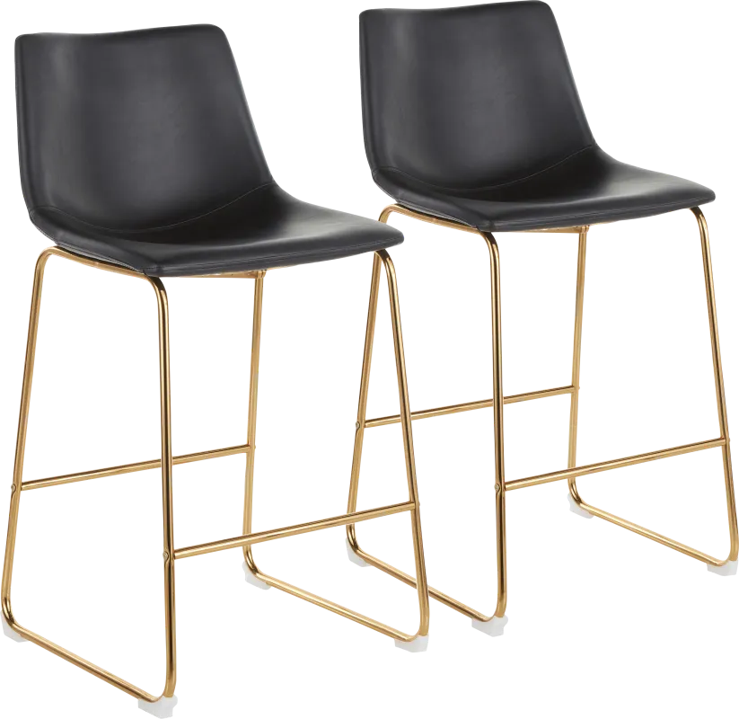 Dryades Black Counter Height Stool, Set of 2