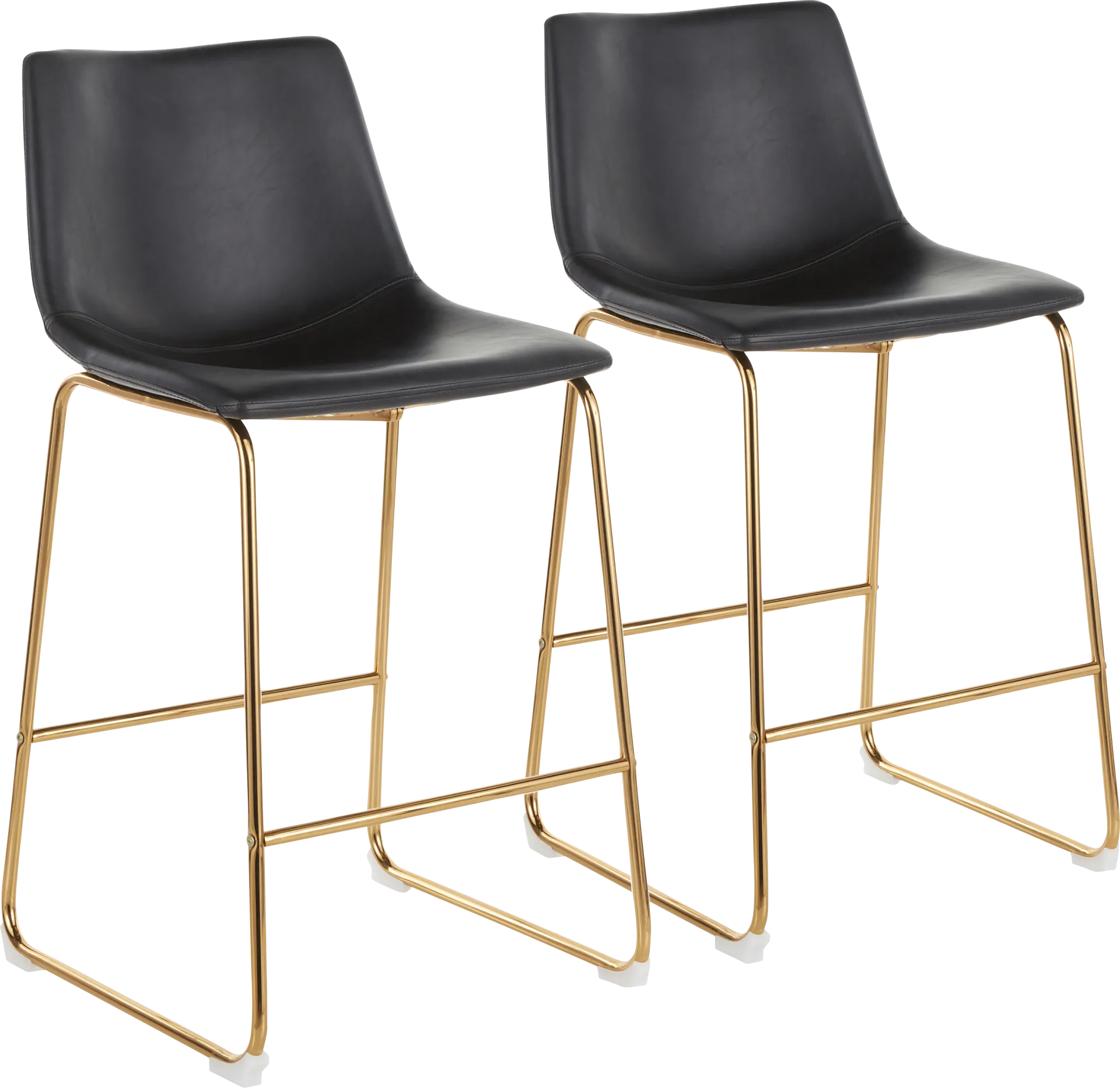 Dryades Black Counter Height Stool, Set of 2 - Image 1