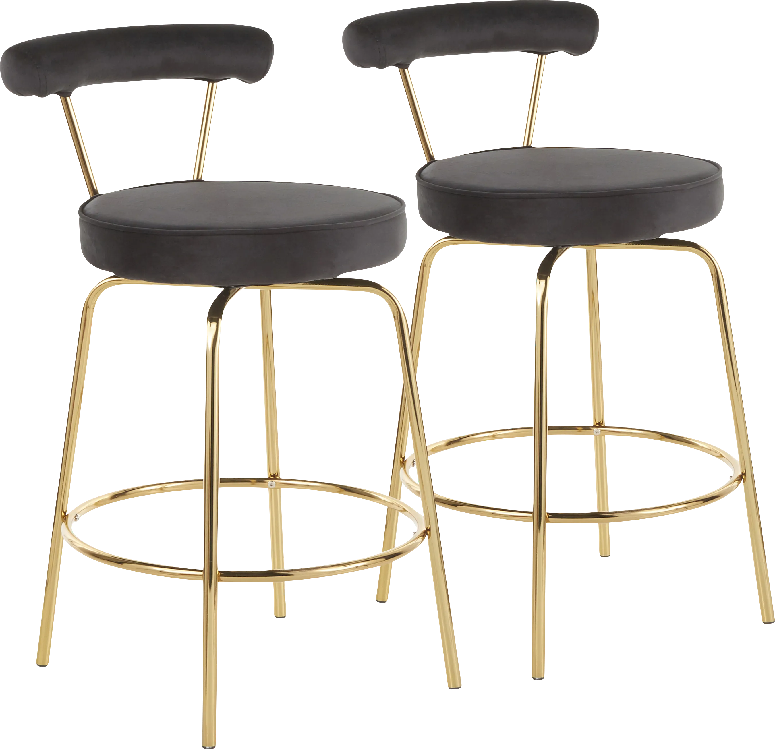 Rosiere Black Counter Height Stool, Set of 2 - Thumbnail - Image 1