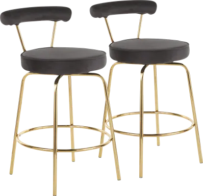 Rosiere Black Counter Height Stool, Set of 2