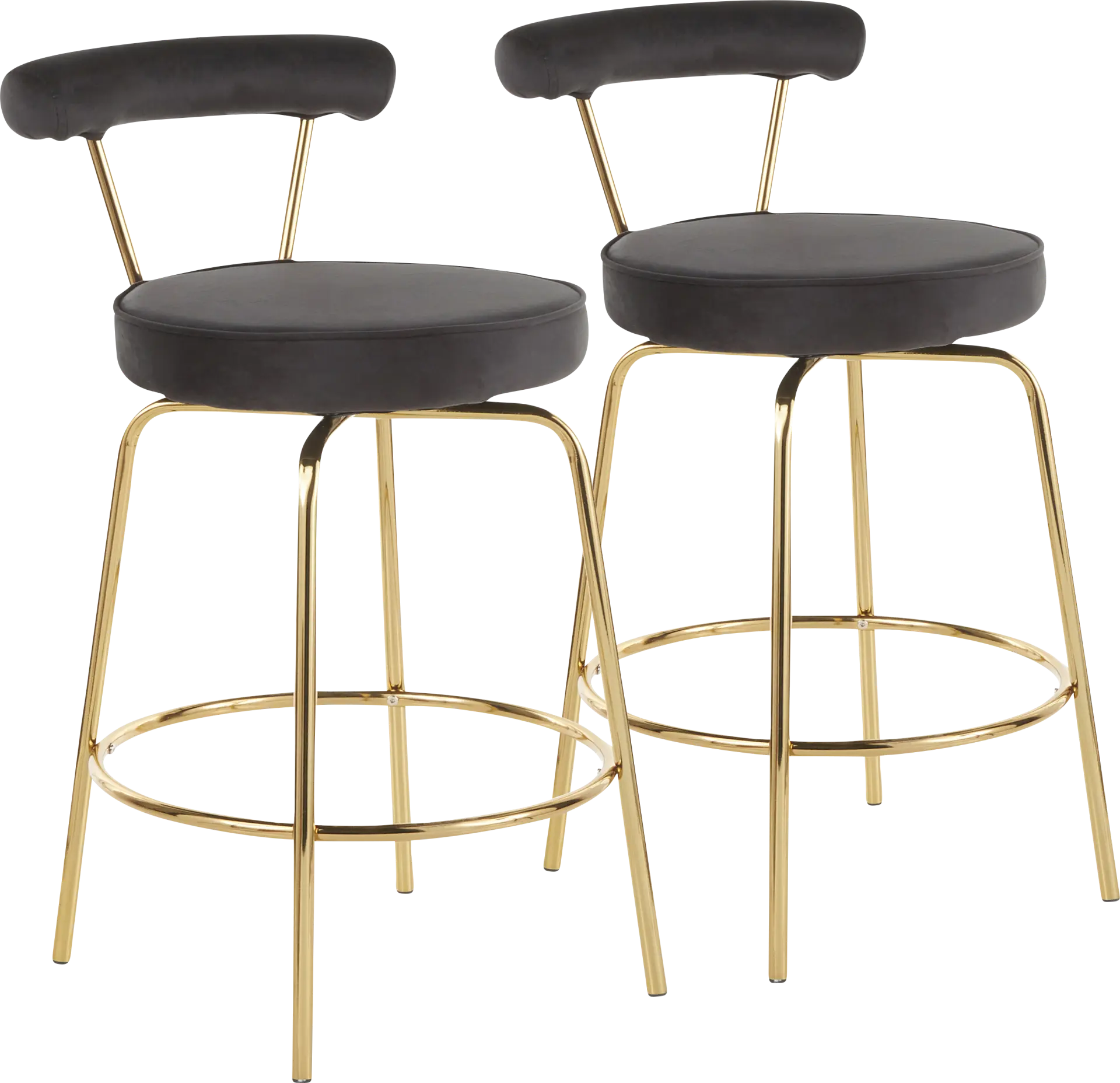Rosiere Black Counter Height Stool, Set of 2