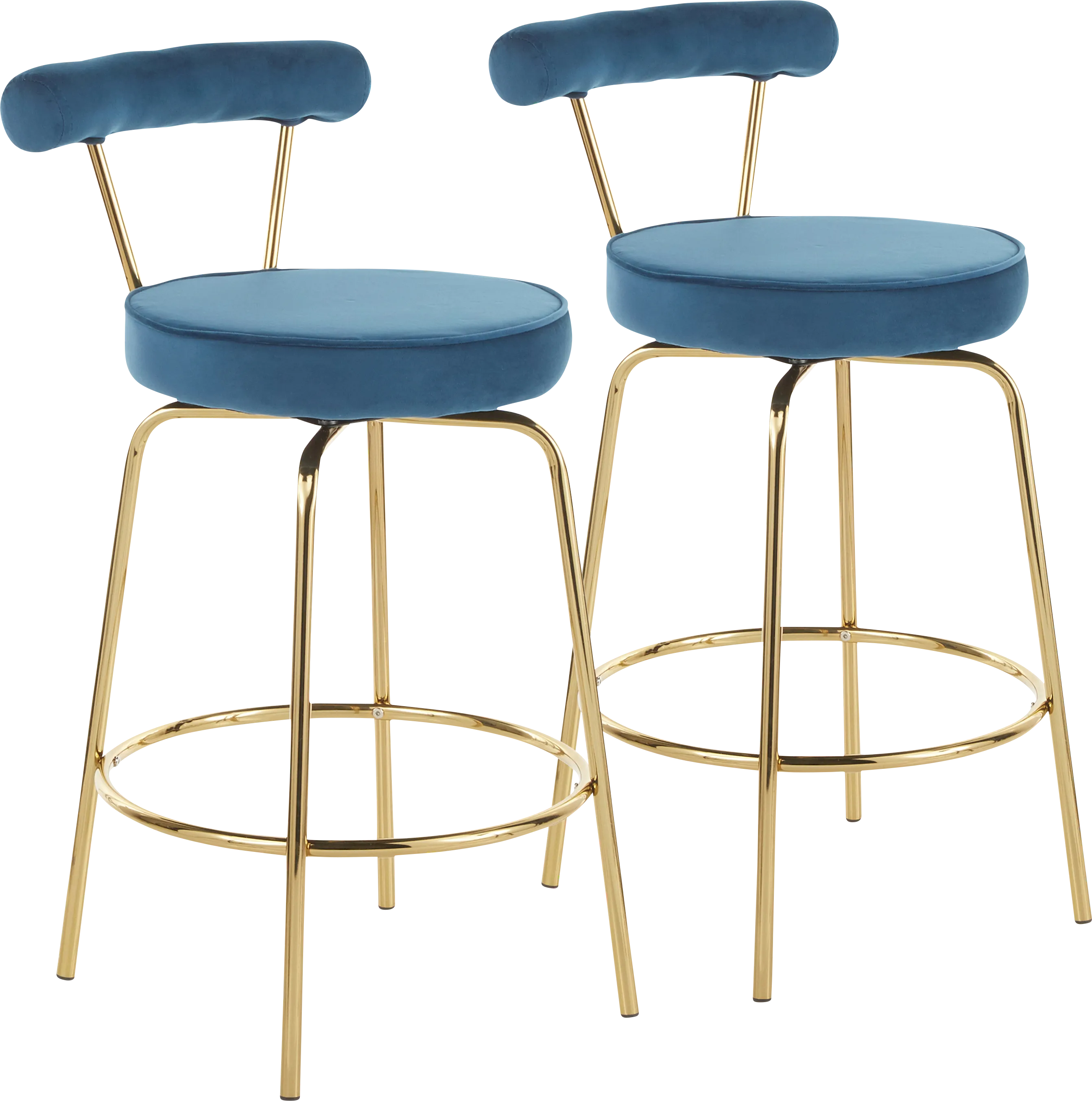 Rosiere Blue Counter Height Stool, Set of 2 - Thumbnail - Image 1