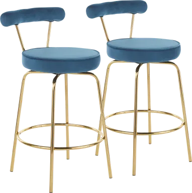 Rosiere Blue Counter Height Stool, Set of 2