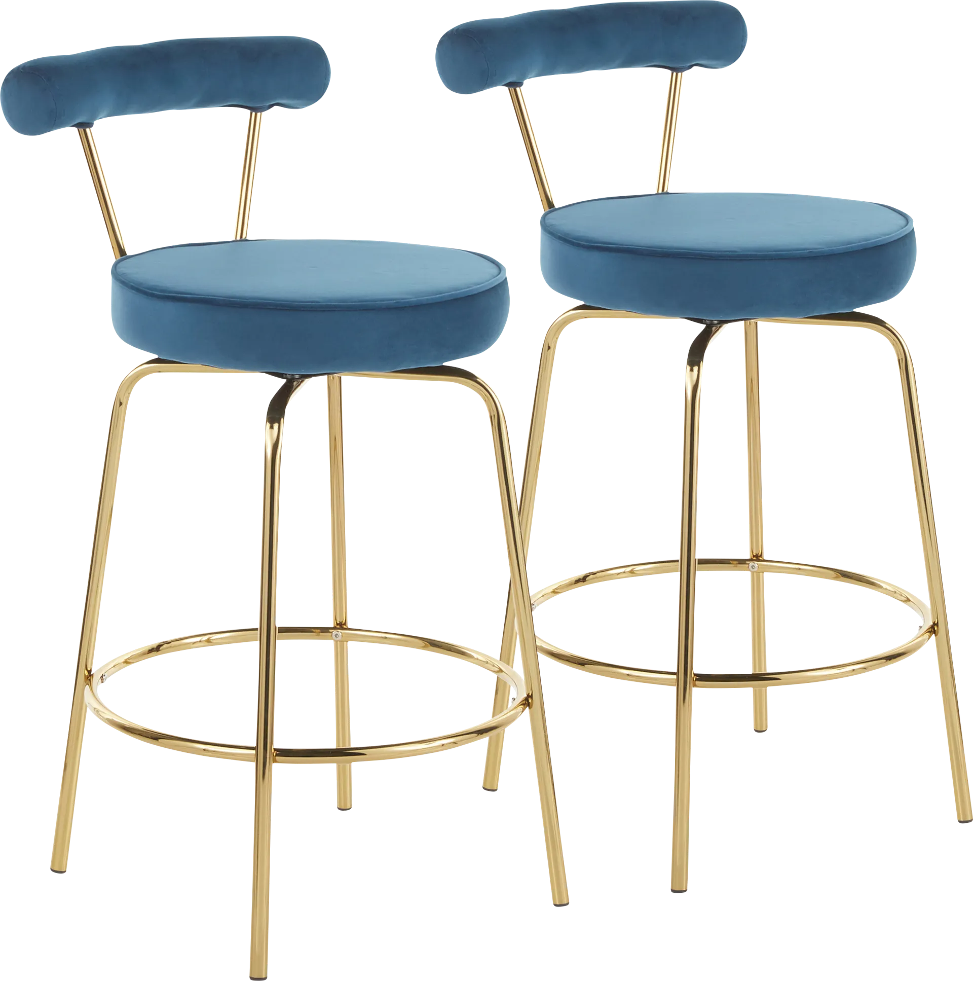 Rosiere Blue Counter Height Stool, Set of 2 - Image 1