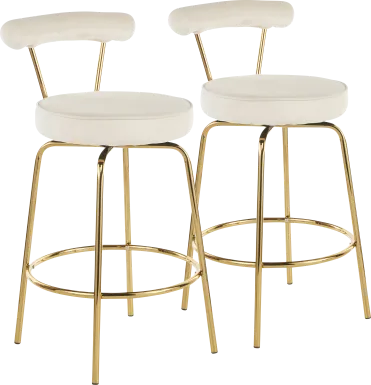 Rosiere Cream Counter Height Stool, Set of 2