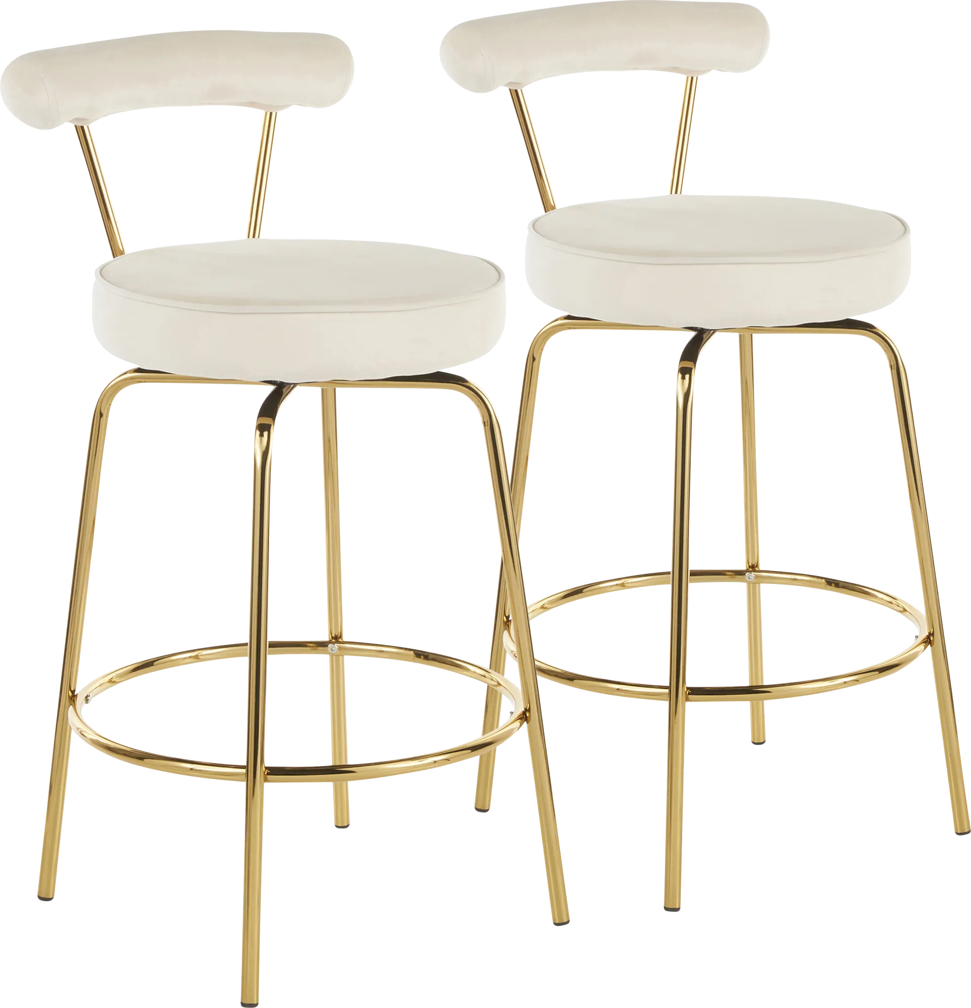 Rosiere Cream Counter Height Stool, Set of 2 - Image 1