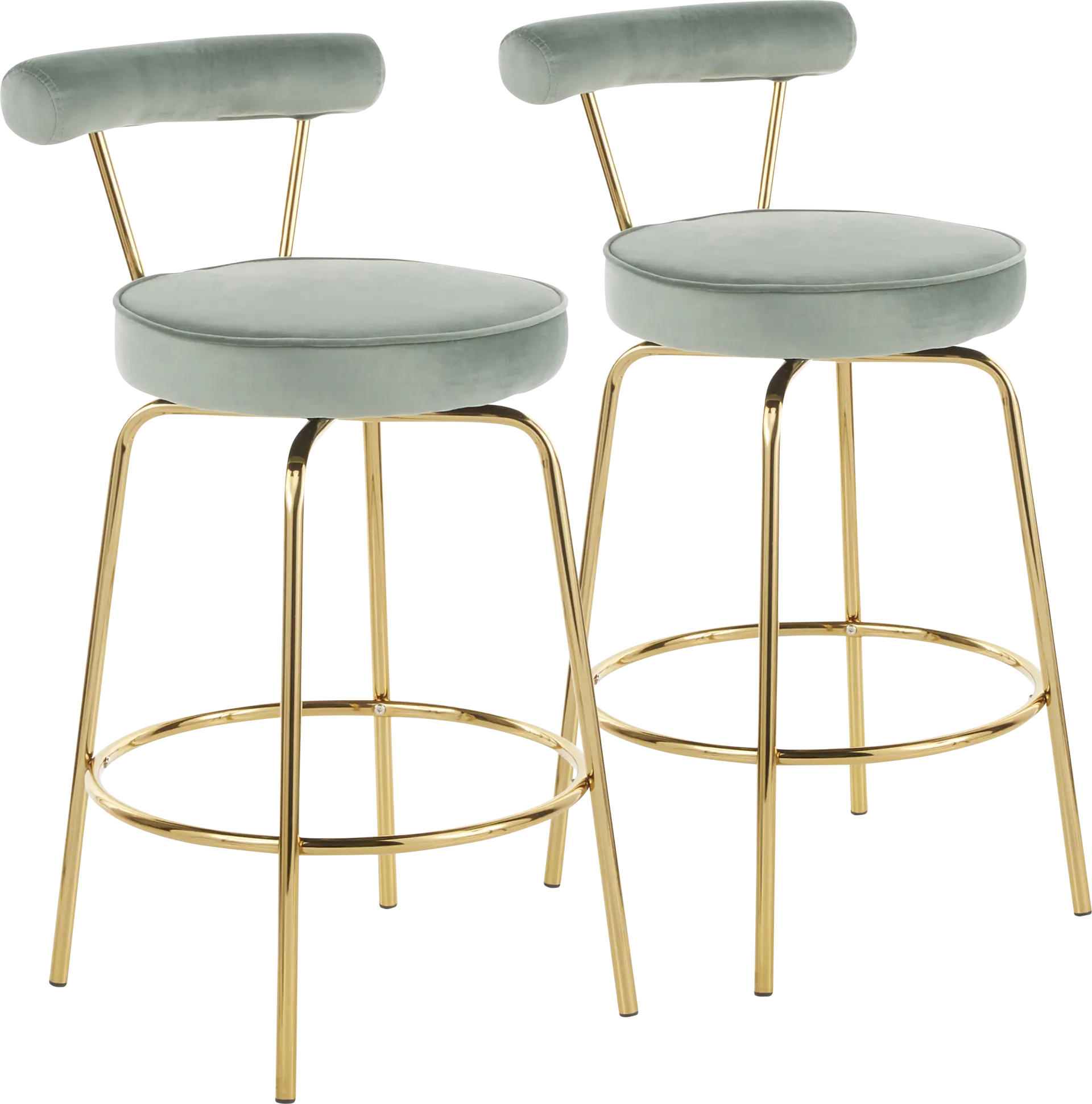 Rosiere Green Counter Height Stool, Set of 2