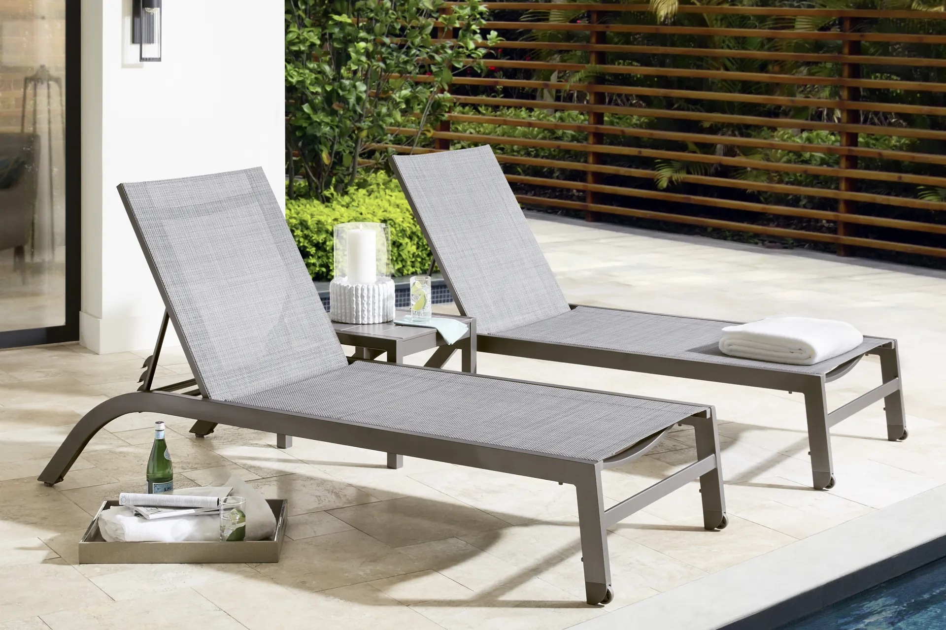 Ocean Tide Gray Outdoor Chaise, Set of 2 - Image 2