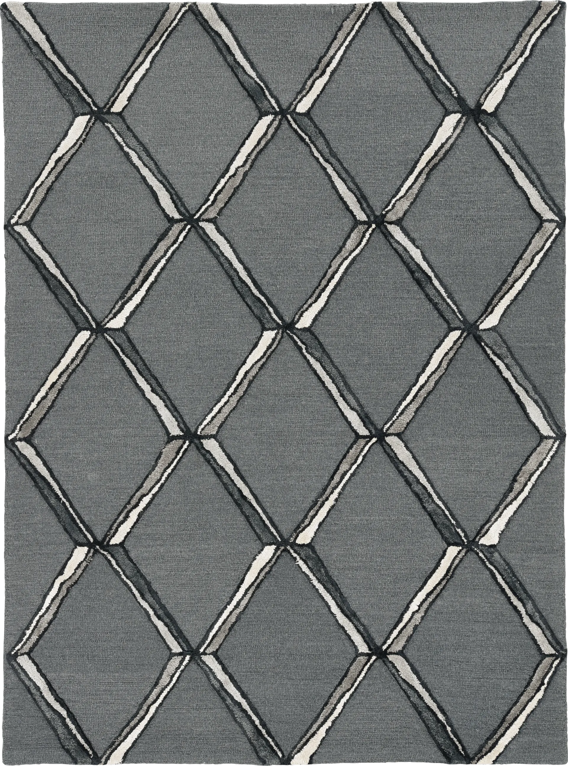 Kids Diamond Basic Gray 5' x 7' Rug