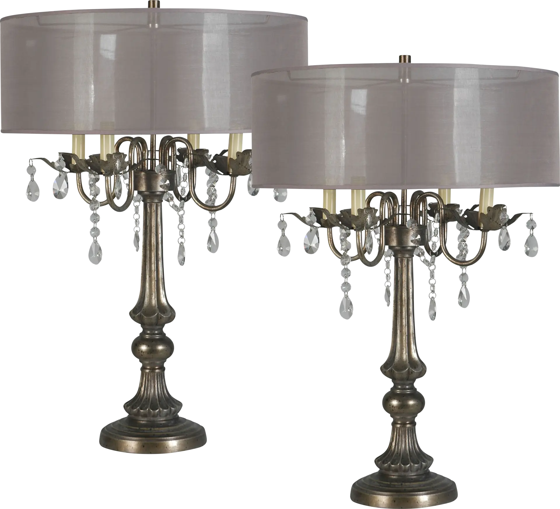 Parson Bloom Silver Lamp, Set of 2