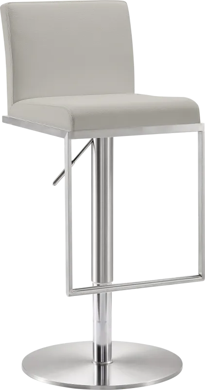Atrani Light Gray Adjustable Swivel Barstool
