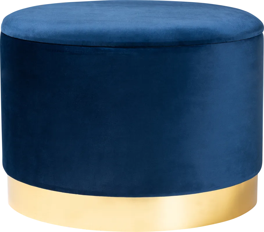 Ailanthus Navy Blue Ottoman