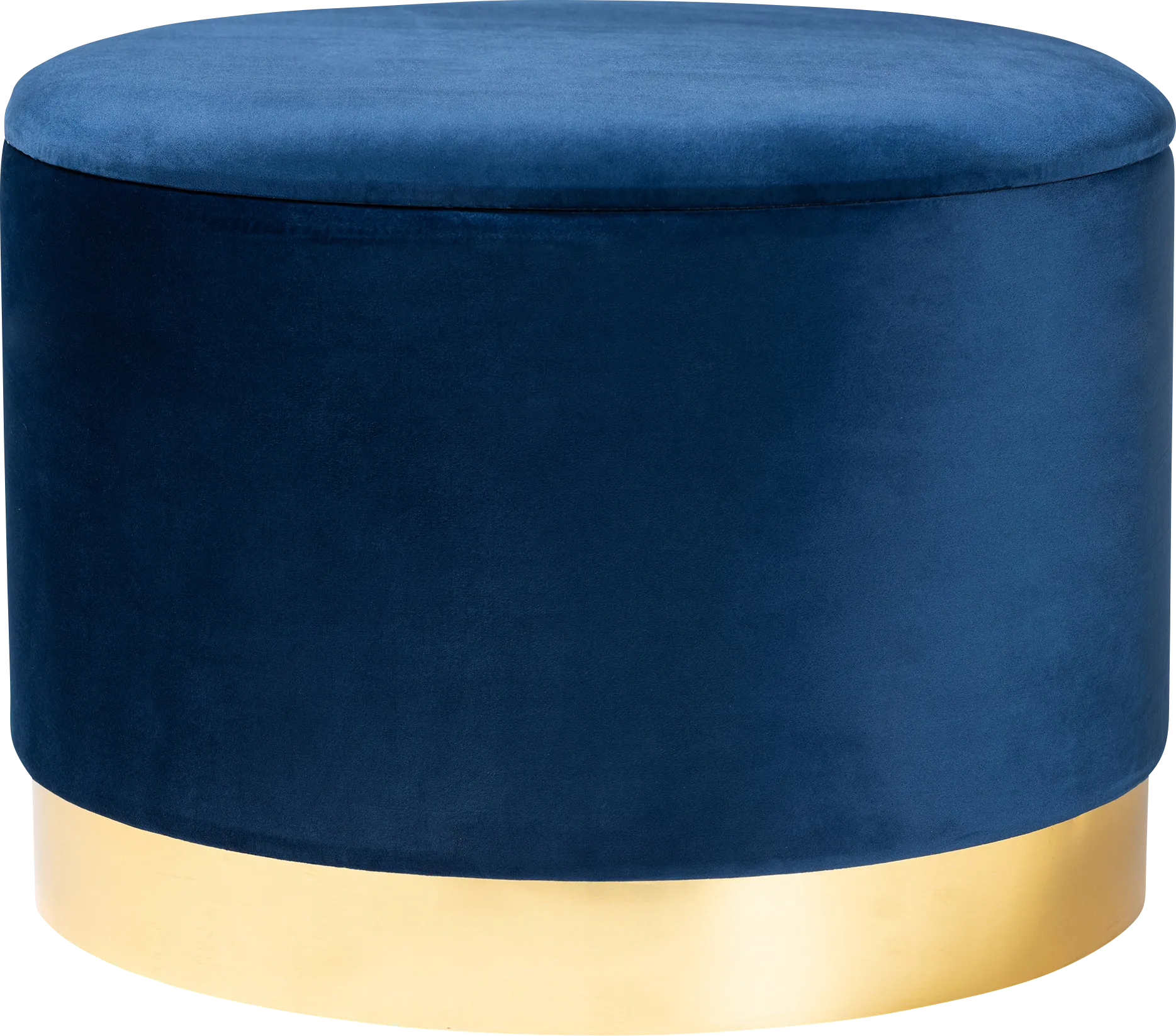 Ailanthus Navy Blue Ottoman - Image 1