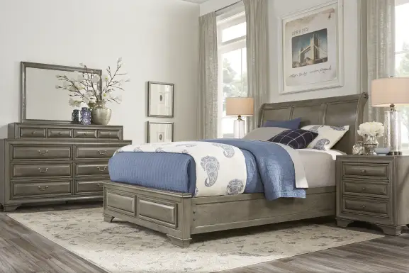 Mill Valley II Gray 3 Pc Queen Sleigh Bed