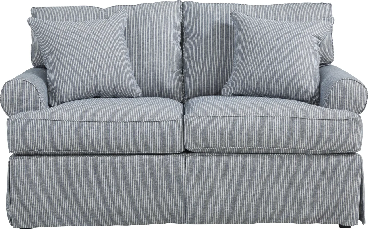 Beachside Walk Denim Slipcover Loveseat