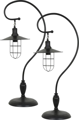 Callow Trace Bronze Table Lamps, Set of 2