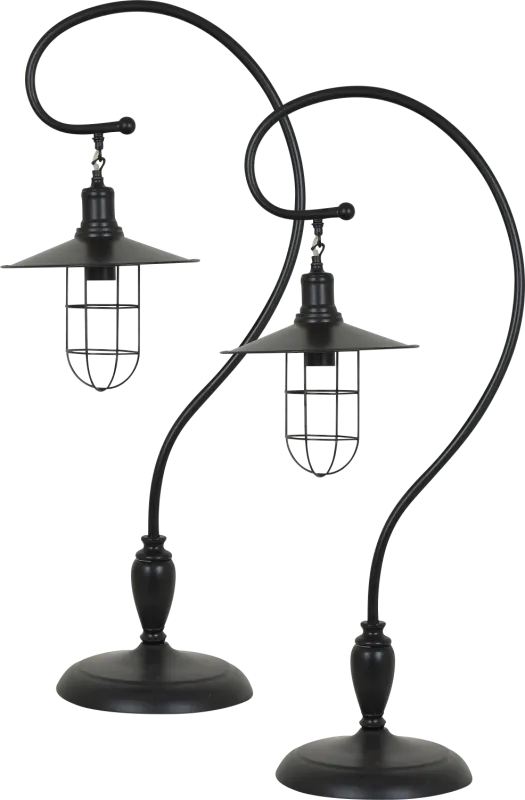 Callow Trace Bronze Table Lamps, Set of 2