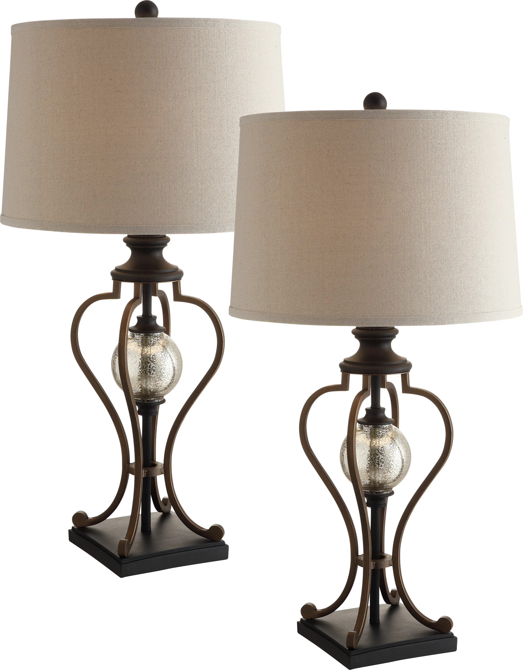 Hamilton Trace Bronze Table Lamps, Set of 2