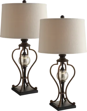 Hamilton Trace Bronze Table Lamps, Set of 2