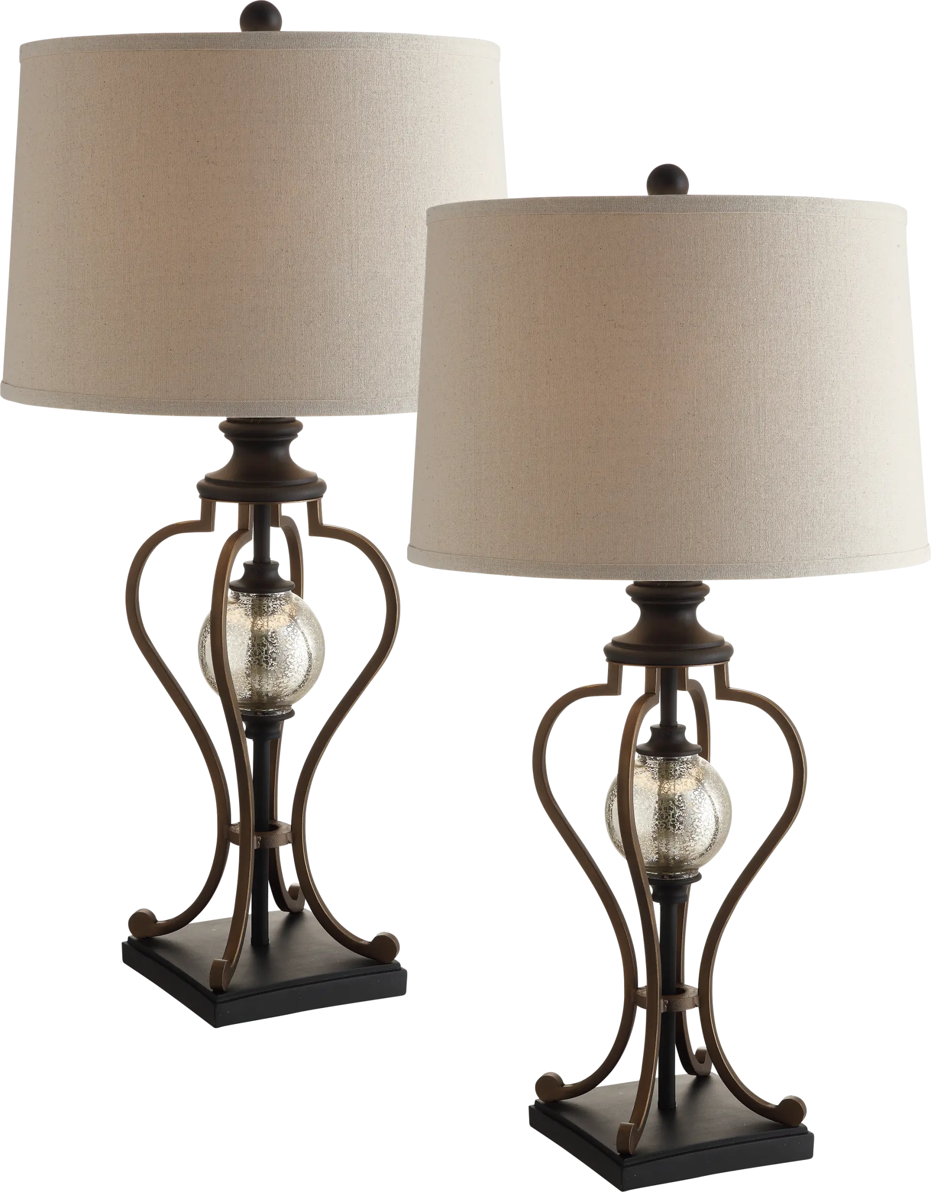 Hamilton Trace Bronze Table Lamps, Set of 2