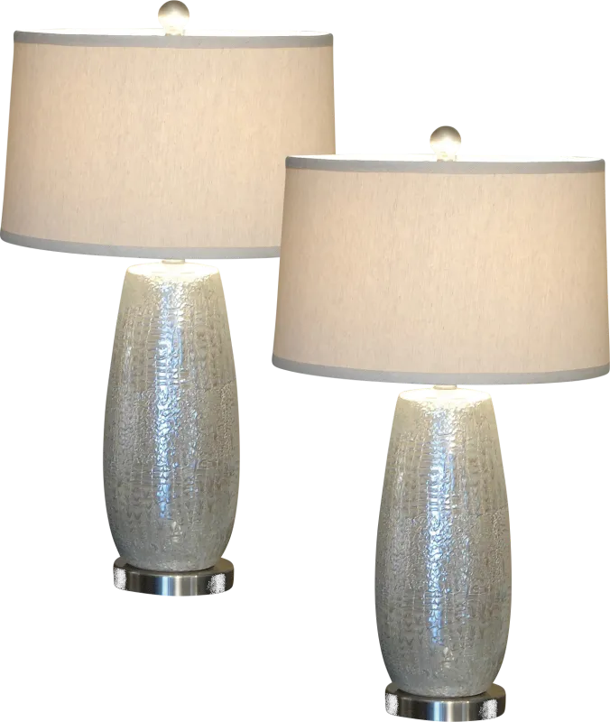 Westway Central Silver Table Lamps, Set of 2