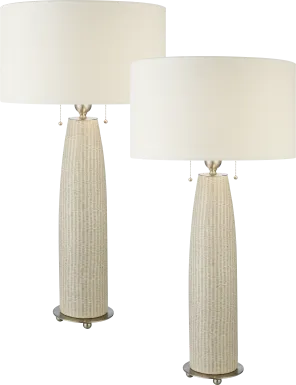 Vauxhall Landing Beige Table Lamps, Set of 2