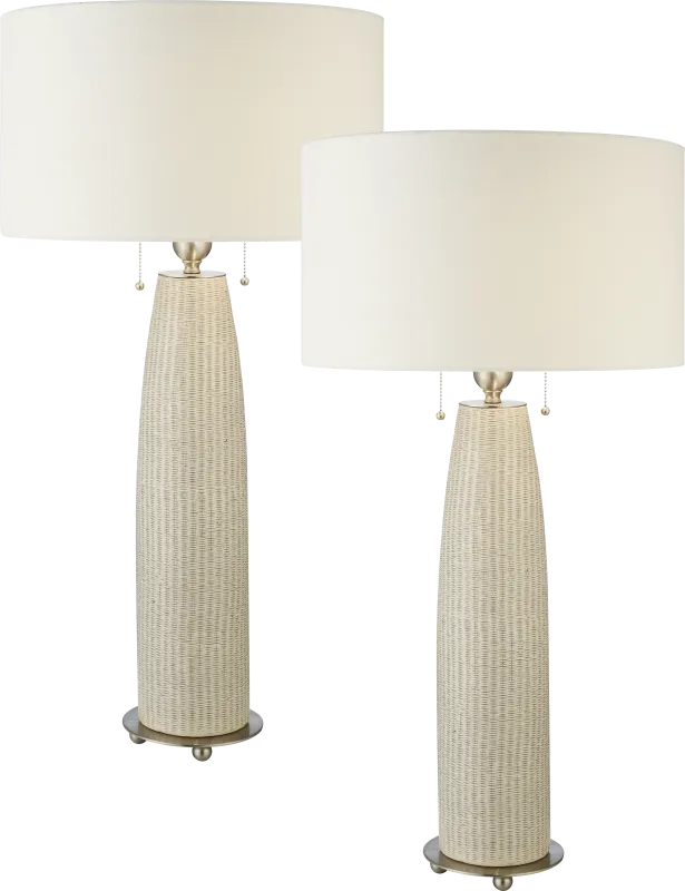 Vauxhall Landing Beige Table Lamps, Set of 2
