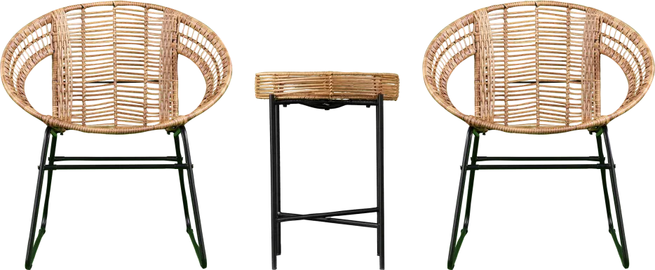 Agincourt Natural Outdoor 3 Pc Bistro Set