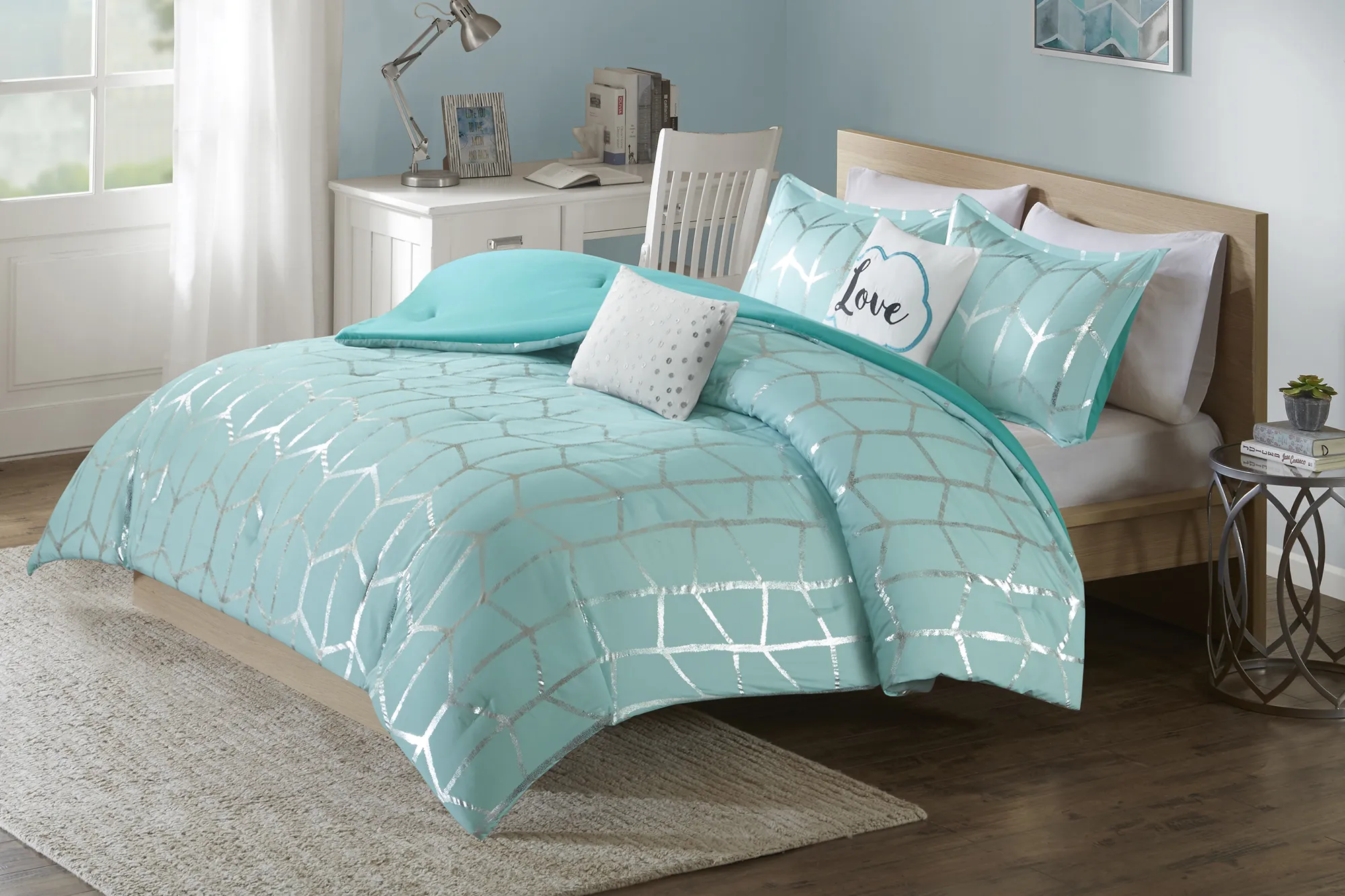 Kids Penmare Aqua Full/Queen Comforter Set - Thumbnail - Image 2