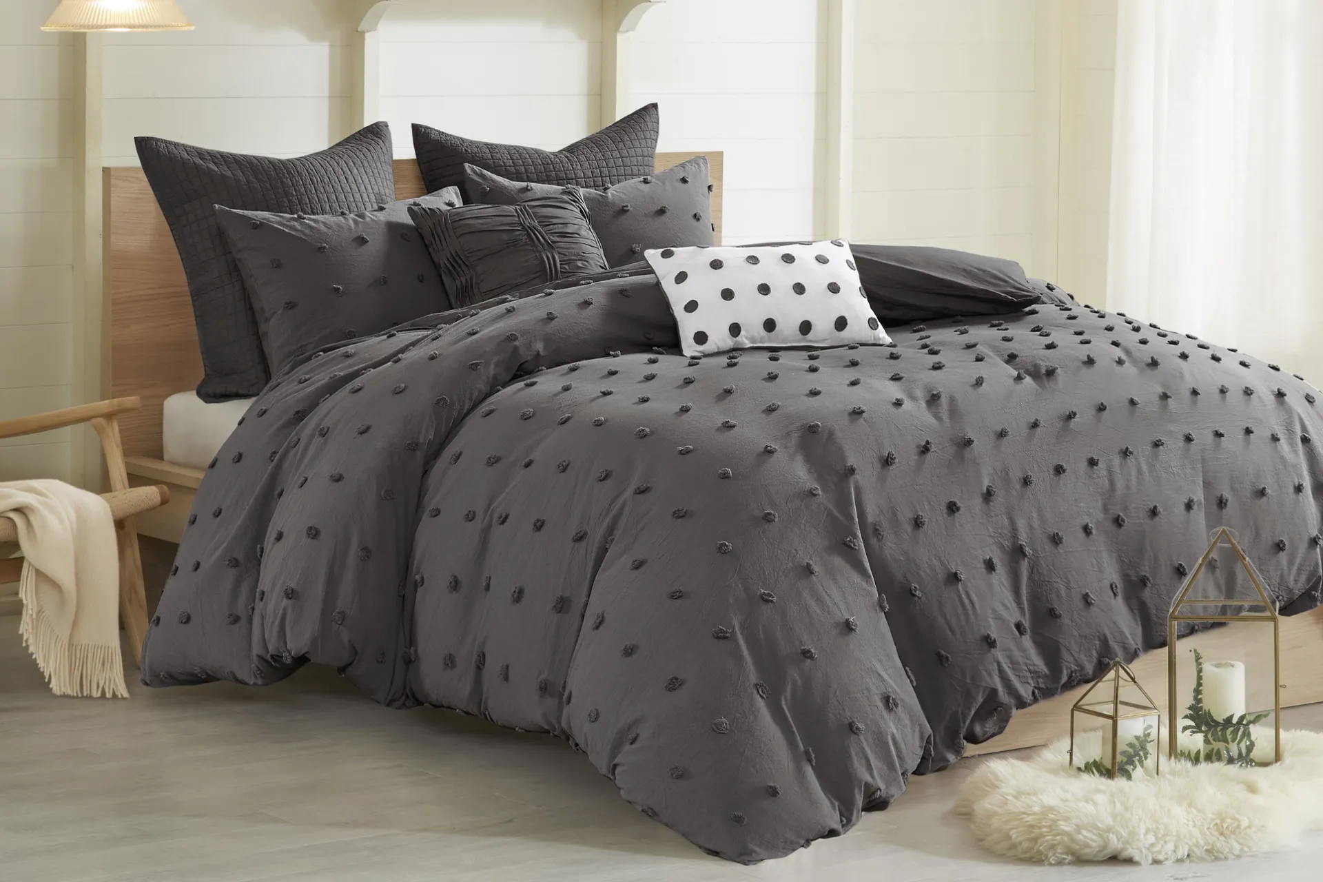 Kids Pastelle Charcoal Full/Queen Comforter Set - Image 1